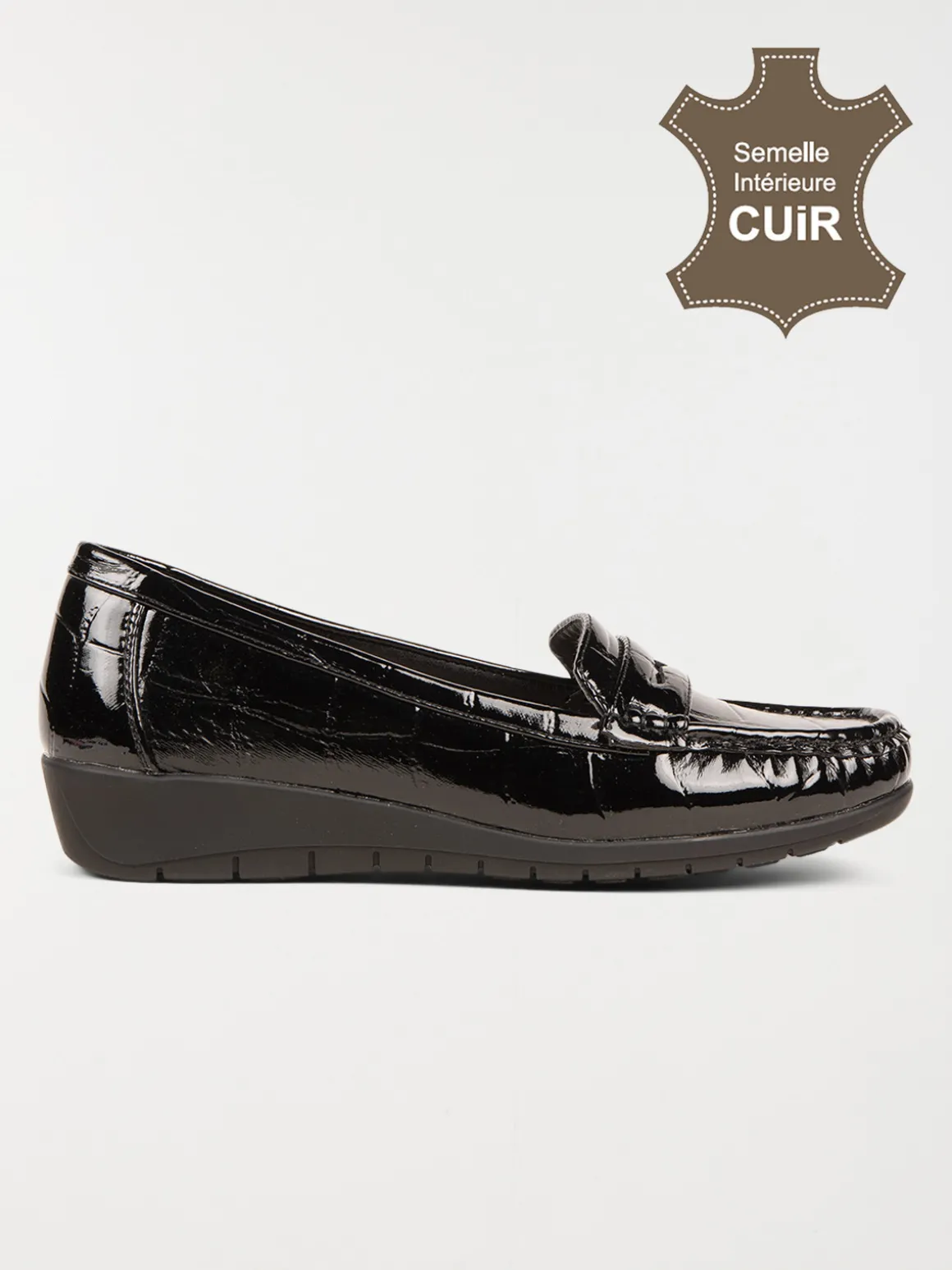 Mocassins noirs confort femme (36-41)