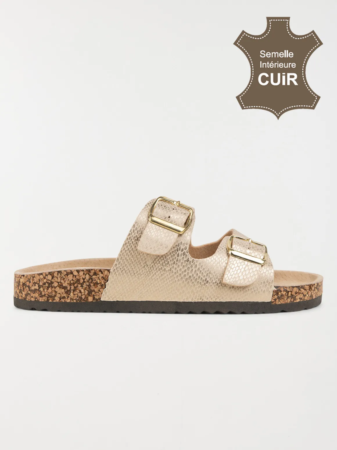 Mule beige femme 2 brides (36-41)