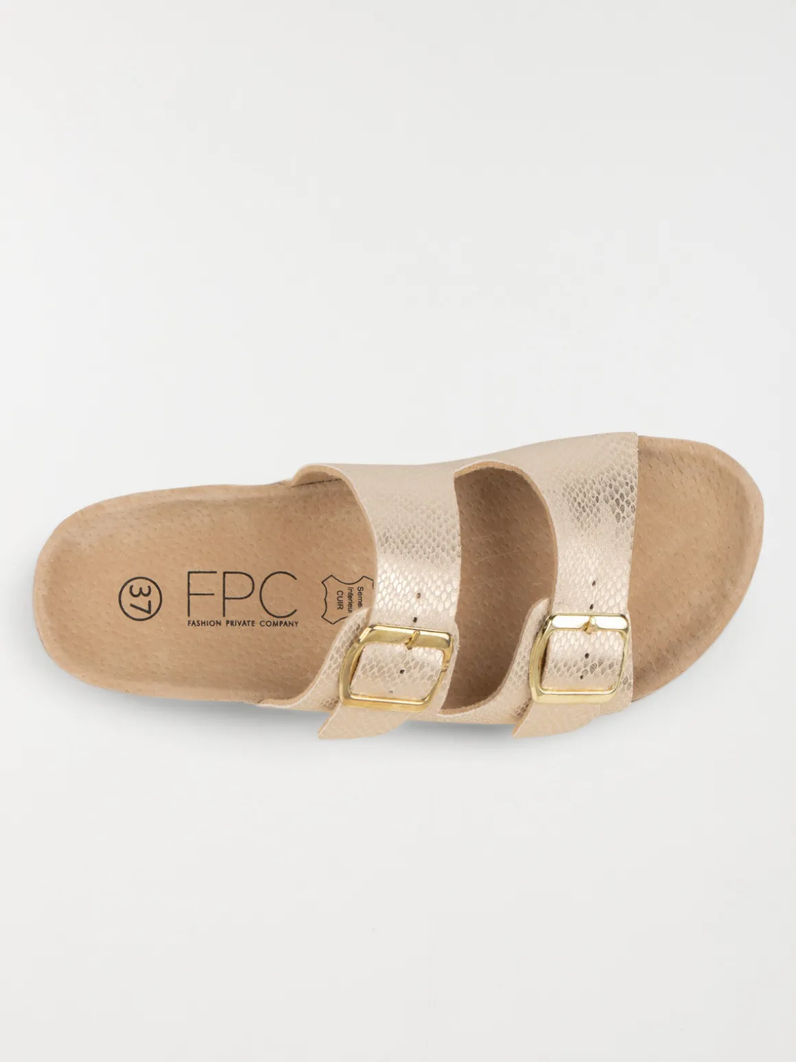 Mule beige femme 2 brides (36-41)