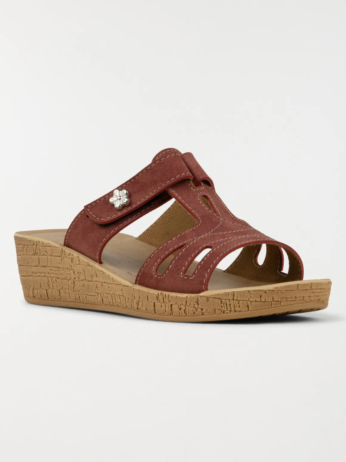 Mule confort femme rouge (36-41)