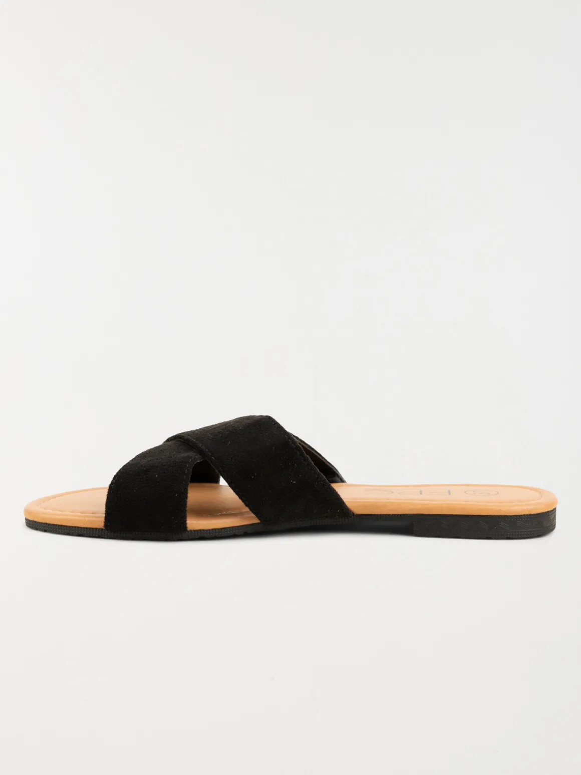 Mule plate velours noire femme (36-41)