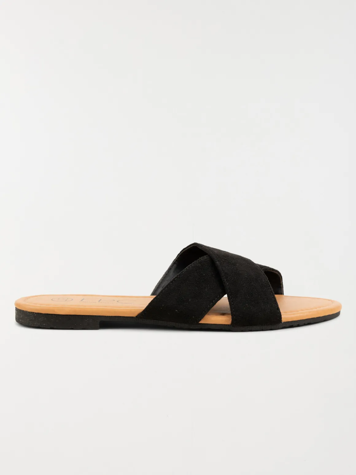 Mule plate velours noire femme (36-41)