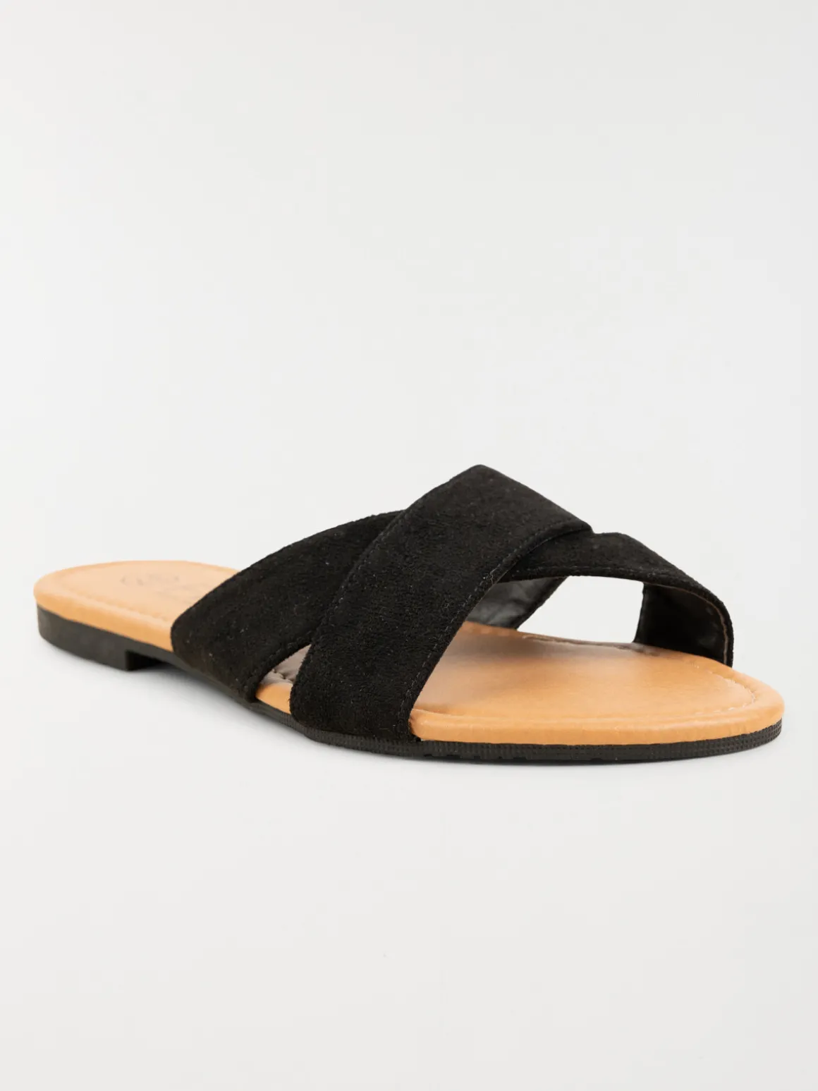 Mule plate velours noire femme (36-41)