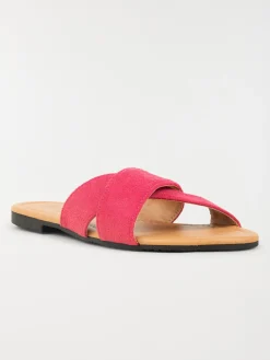 Mule plate velours rose femme (36-41)