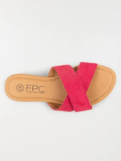 Mule plate velours rose femme (36-41)