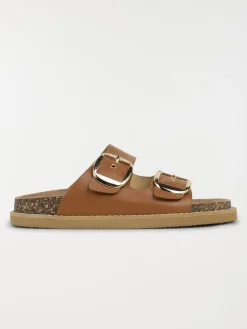 Mules 2 boucles femme camel (36-41)