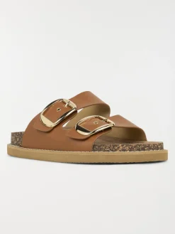 Mules 2 boucles femme camel (36-41)