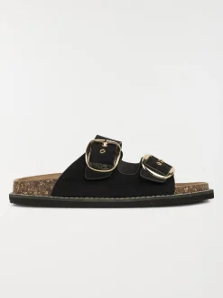 Mules 2 boucles femme noir (36-41)