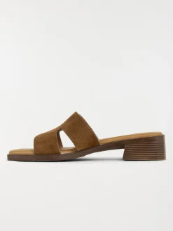 Mules à talon femme tan (36-41)