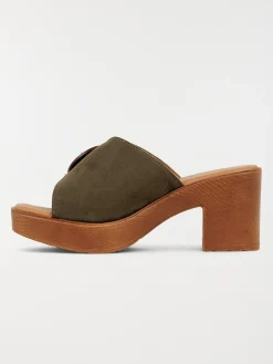 Mules à talon haut kaki femme (36-41)