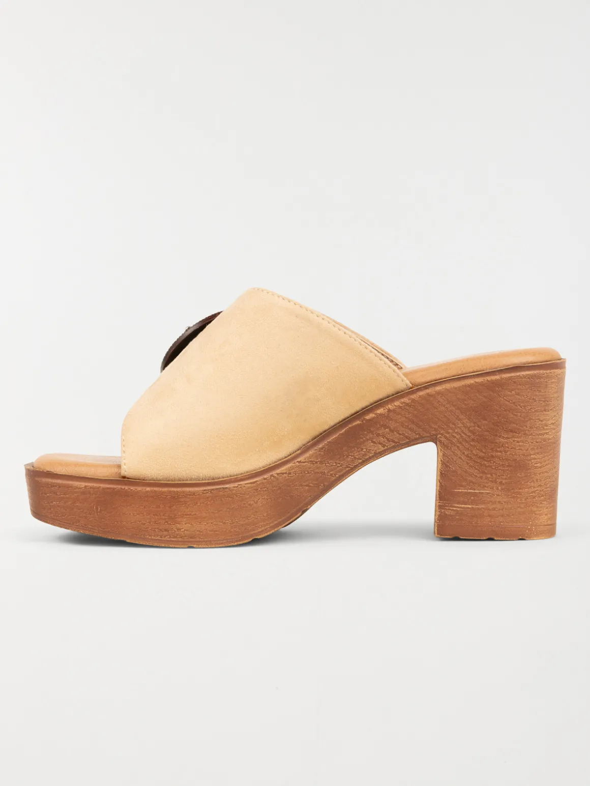 Mules beiges à talon haut femme (36-41)