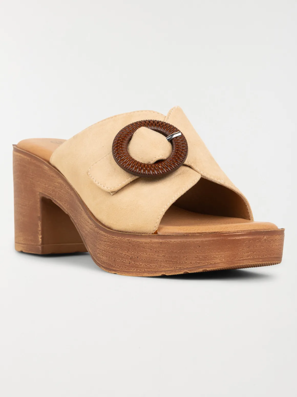Mules beiges à talon haut femme (36-41)