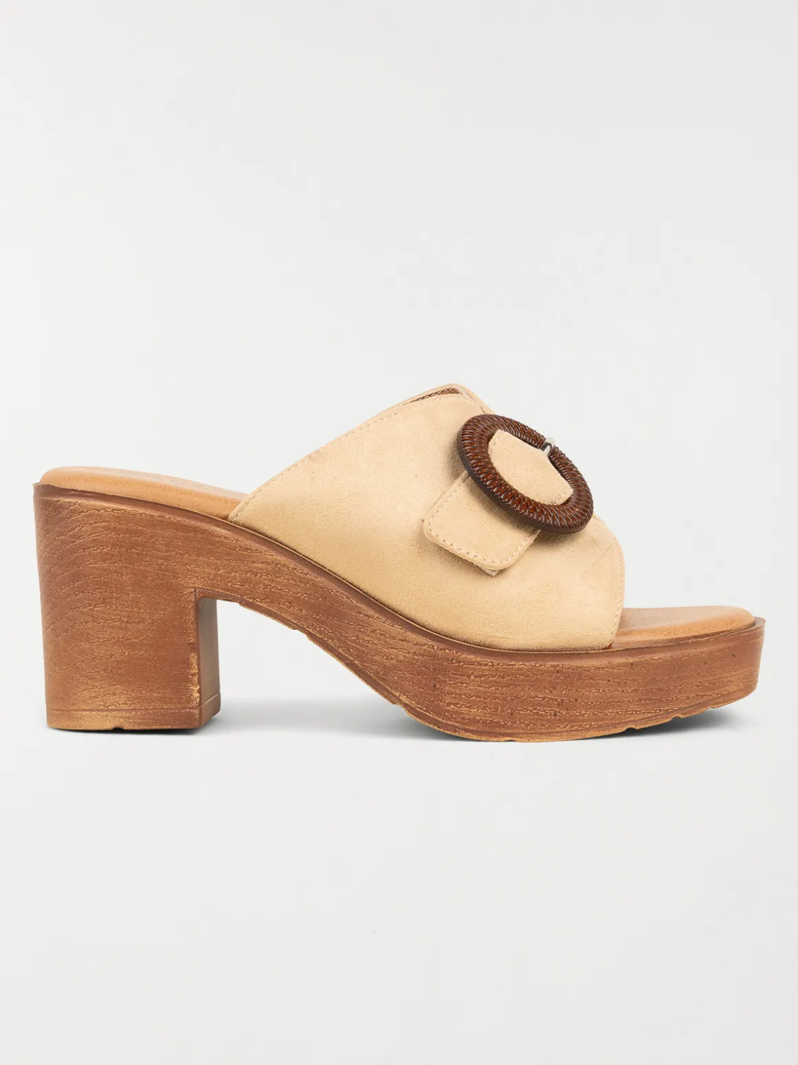 Mules beiges à talon haut femme (36-41)