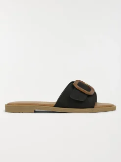 Mules boucle carrée femme noir (36-41)