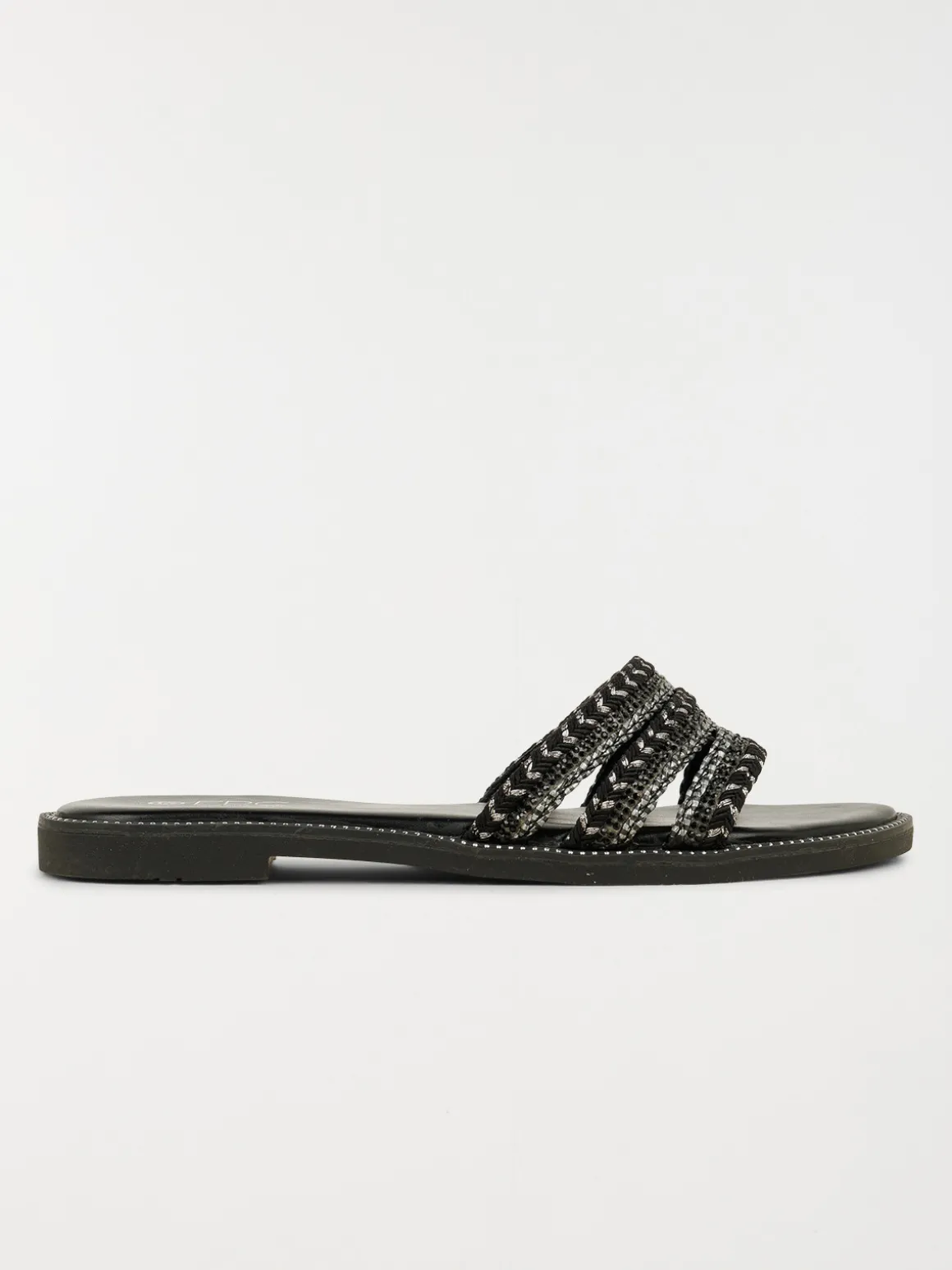 Mules brides tressées femme noir (36-41)