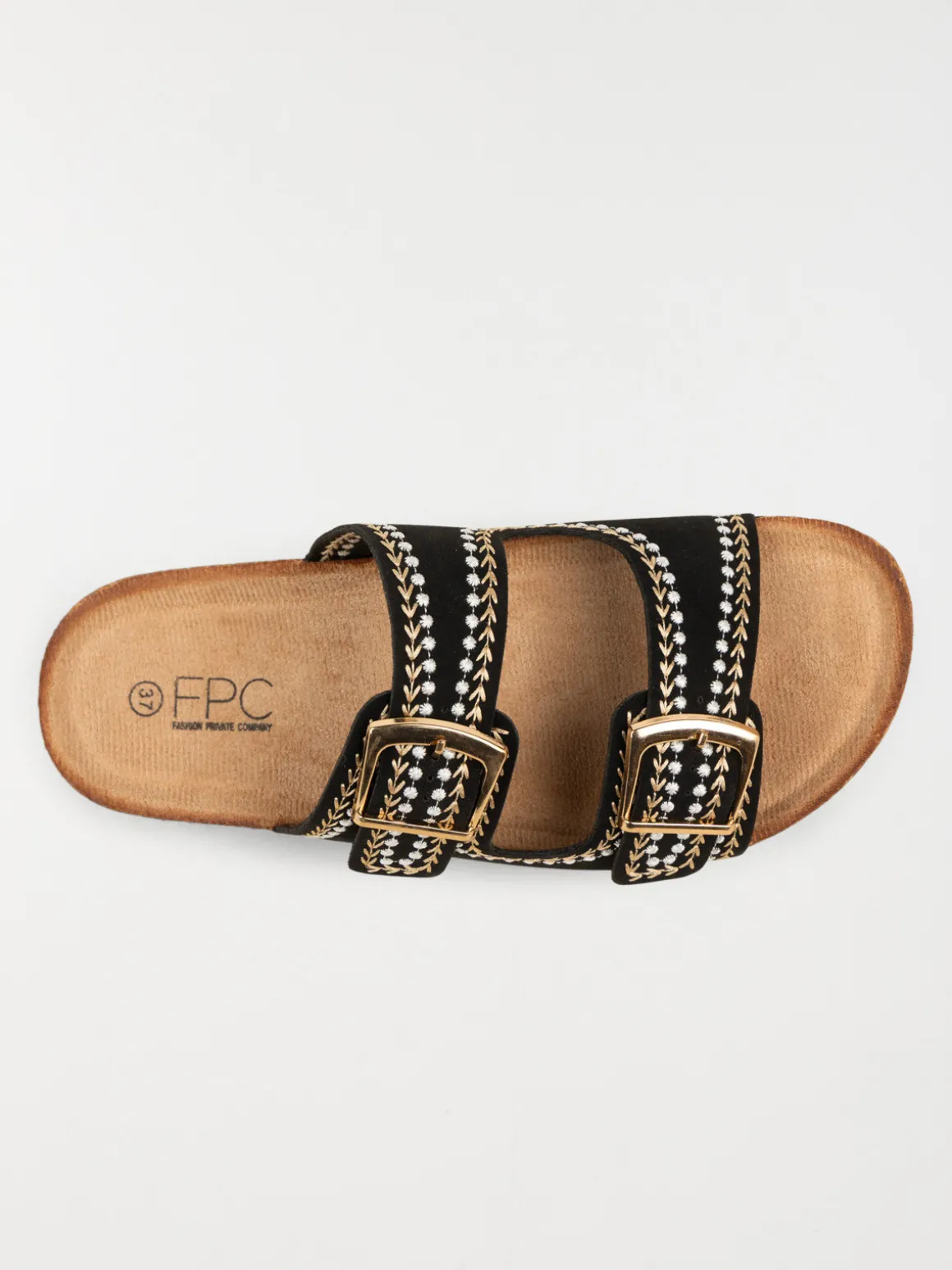 Mules brodées noires femme (36-41)
