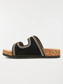 Mules brodées noires femme (36-41)