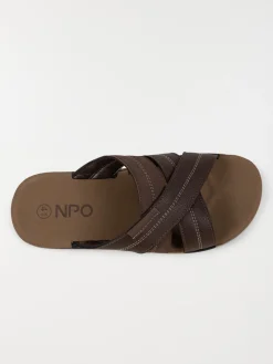 Mules marron brides croisées (40-46)