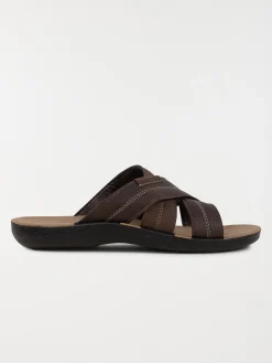Mules marron brides croisées (40-46)