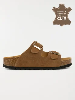 Mules marrons 2 boucles femme (37-42)