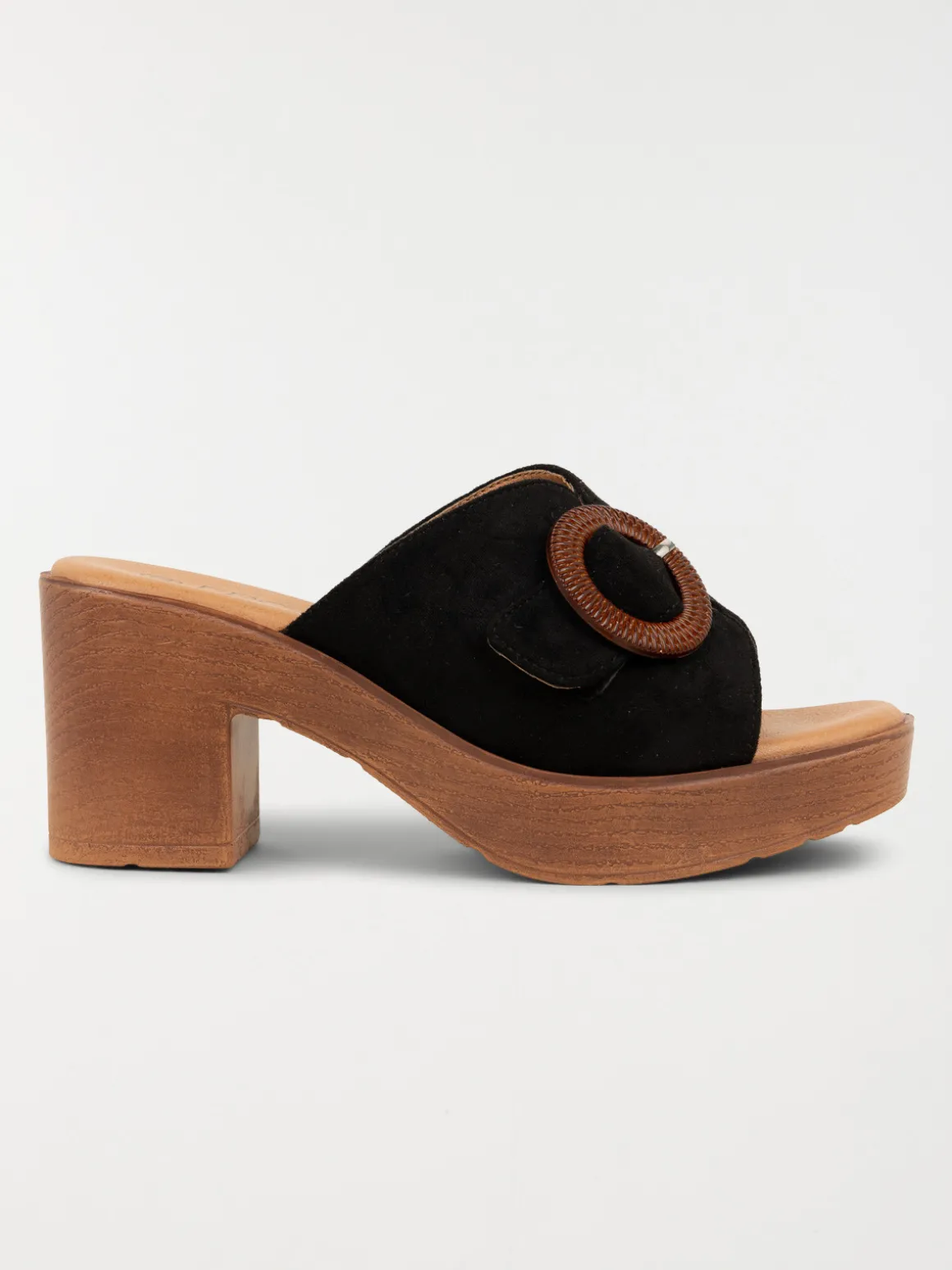 Mules noires à talon haut femme (36-41)