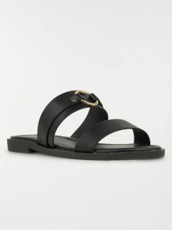 Mules noires anneau doré femme (36-41)