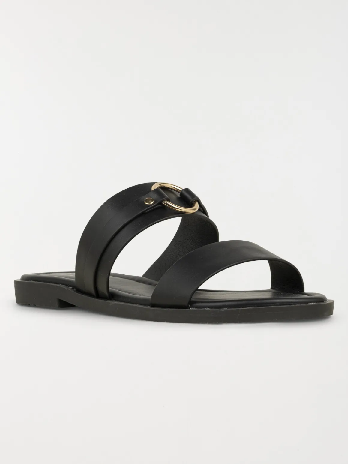 Mules noires anneau doré femme (36-41)