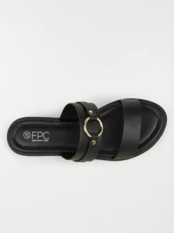 Mules noires anneau doré femme (36-41)