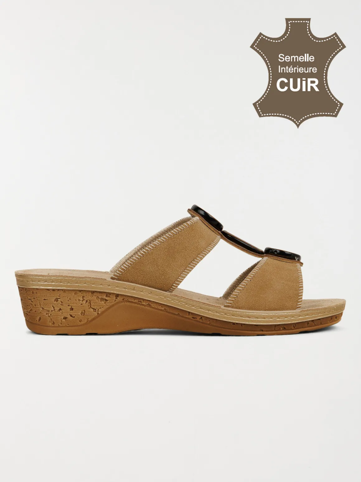 Mules perles bois femme confort (36-41)
