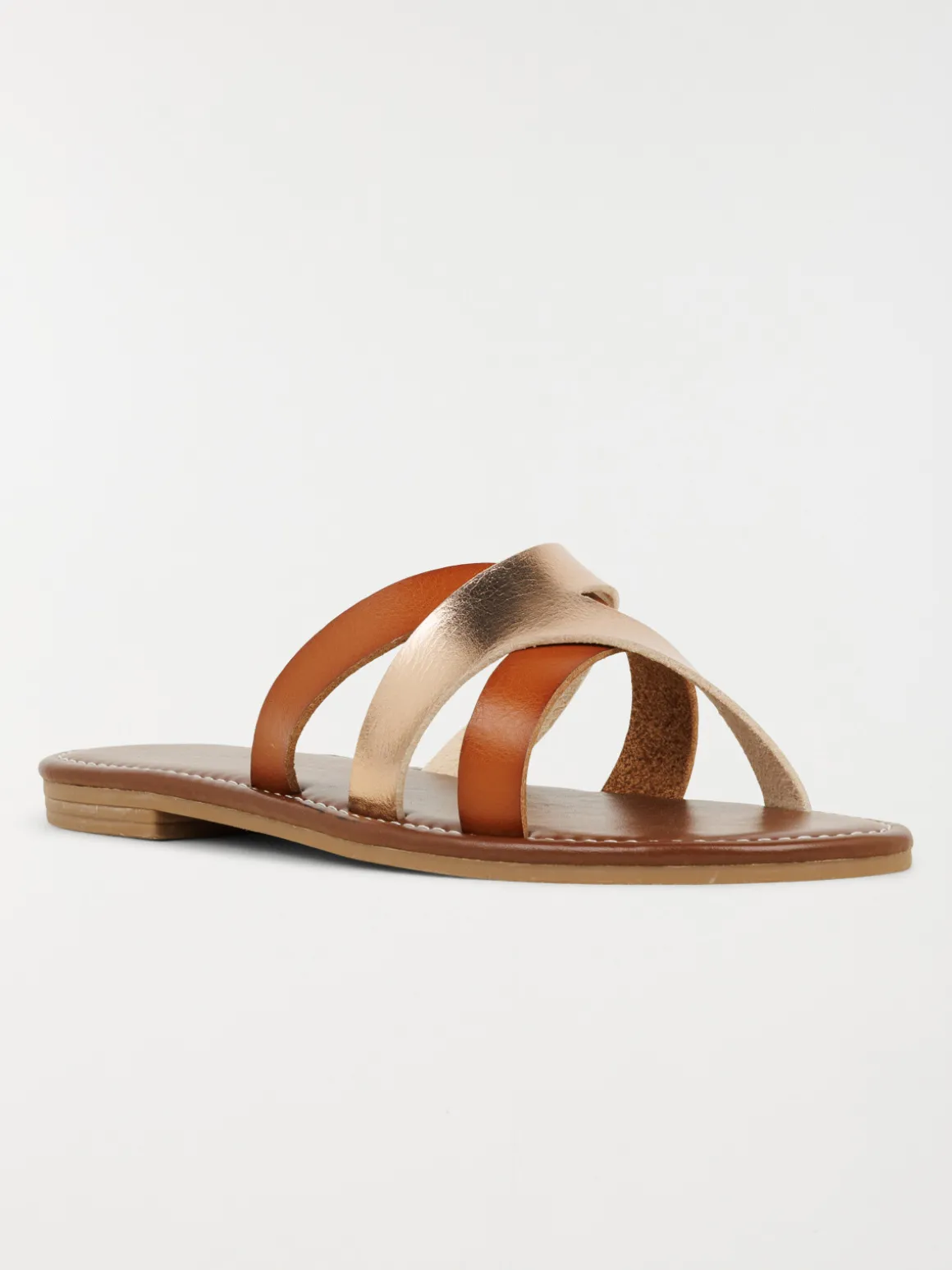 Mules plates femme bicolore (36-41)
