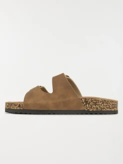 Mules plates femme marron (36-41)
