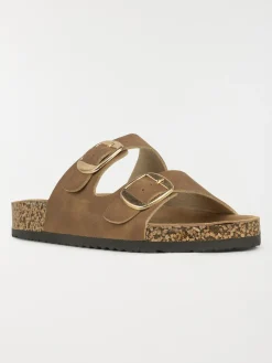 Mules plates femme marron (36-41)