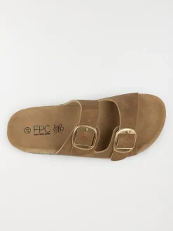 Mules plates femme marron (36-41)