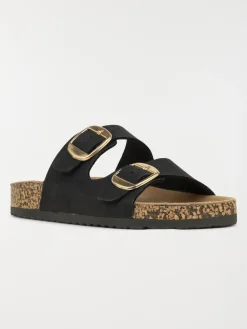 Mules plates femme noir (36-41)
