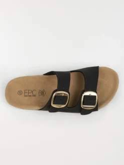 Mules plates femme noir (36-41)