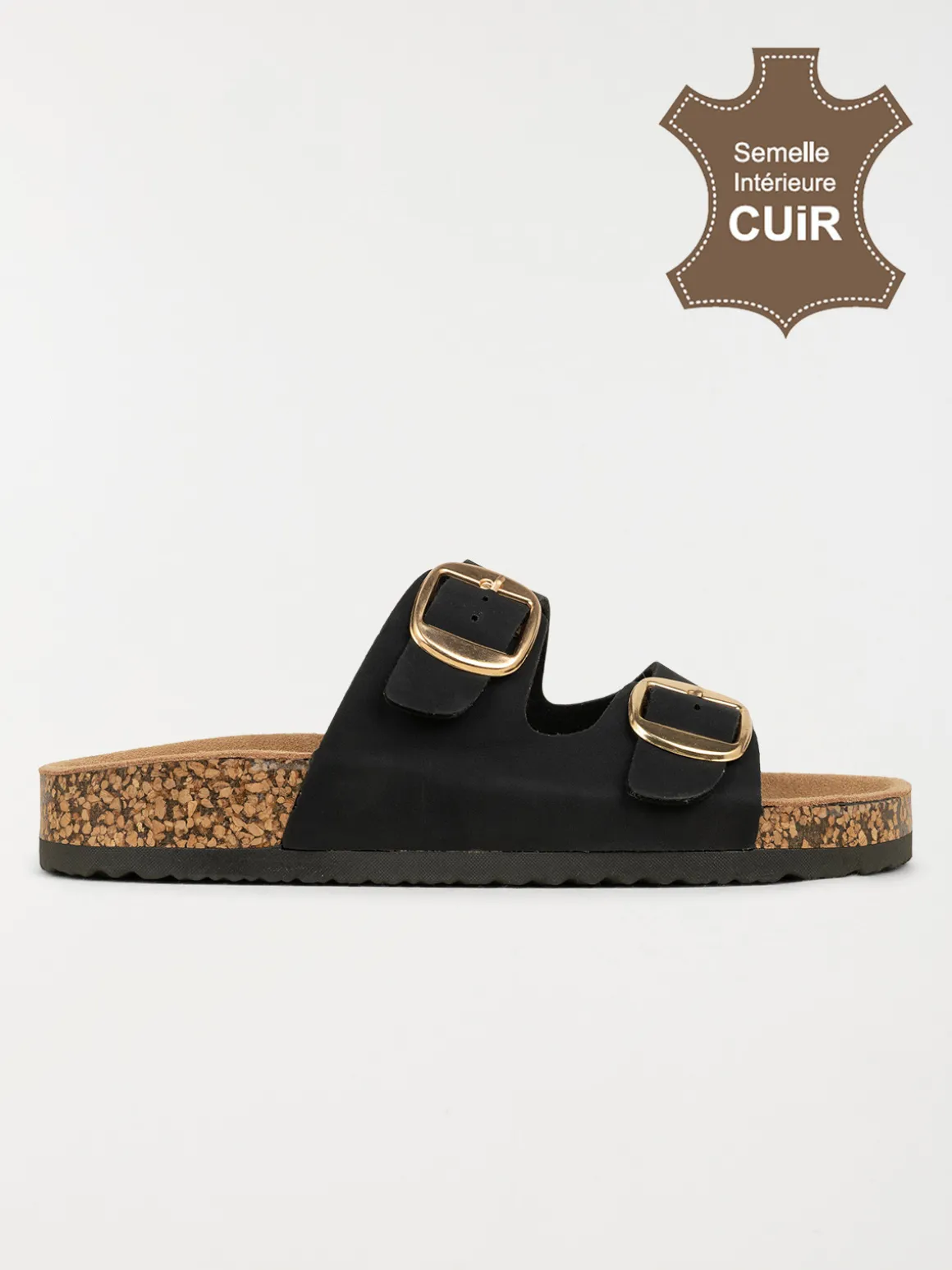 Mules plates femme noir (36-41)