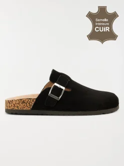 Mules plates femme noir (36-41)