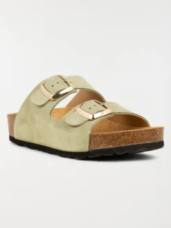 Mules plates femme vert (37-42)