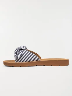 Mules rayées noeuds femme (36-41)