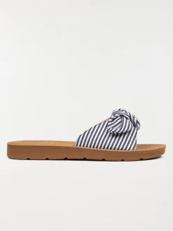 Mules rayées noeuds femme (36-41)
