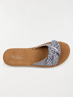 Mules rayées noeuds femme (36-41)