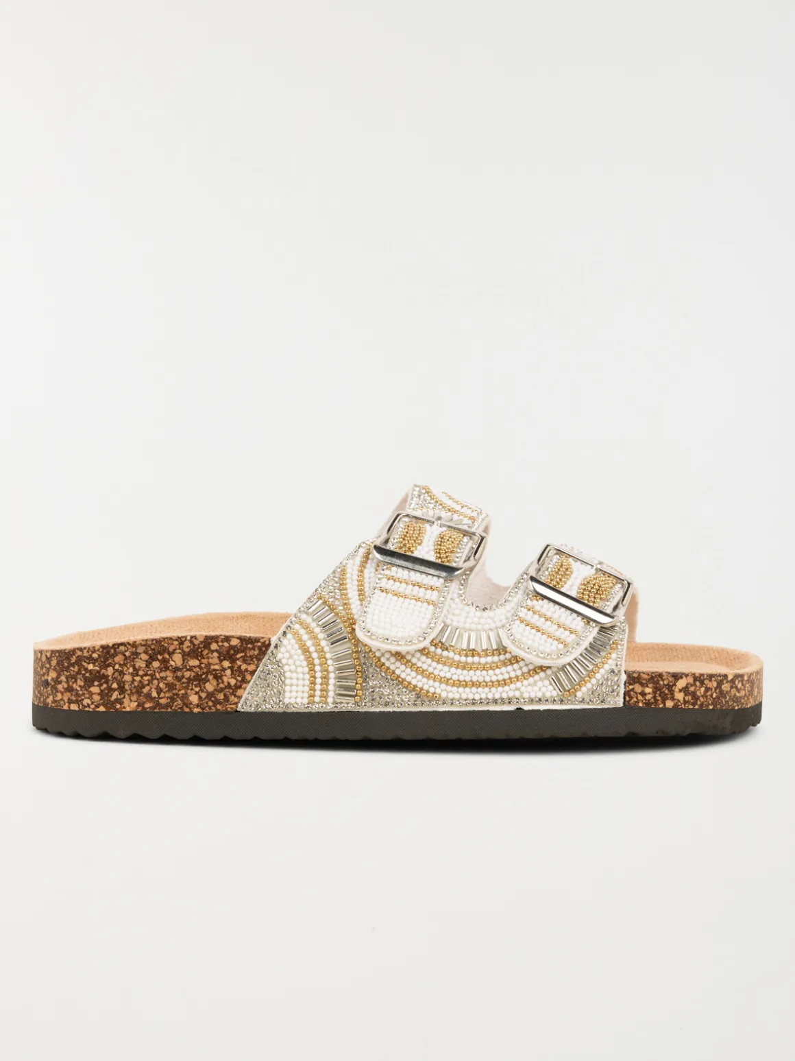 Mules strass blanches femme (36-41)