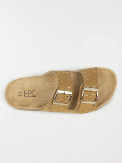Mules studs dorés femme camel (36-41)