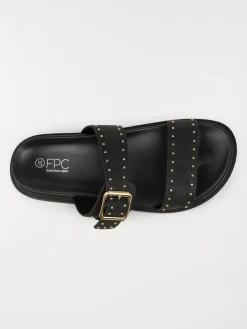 Mules studs dorés femme noir (36-41)