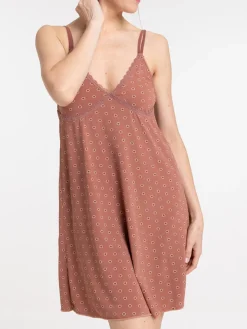 Nuisette imprimée marron glacé femme