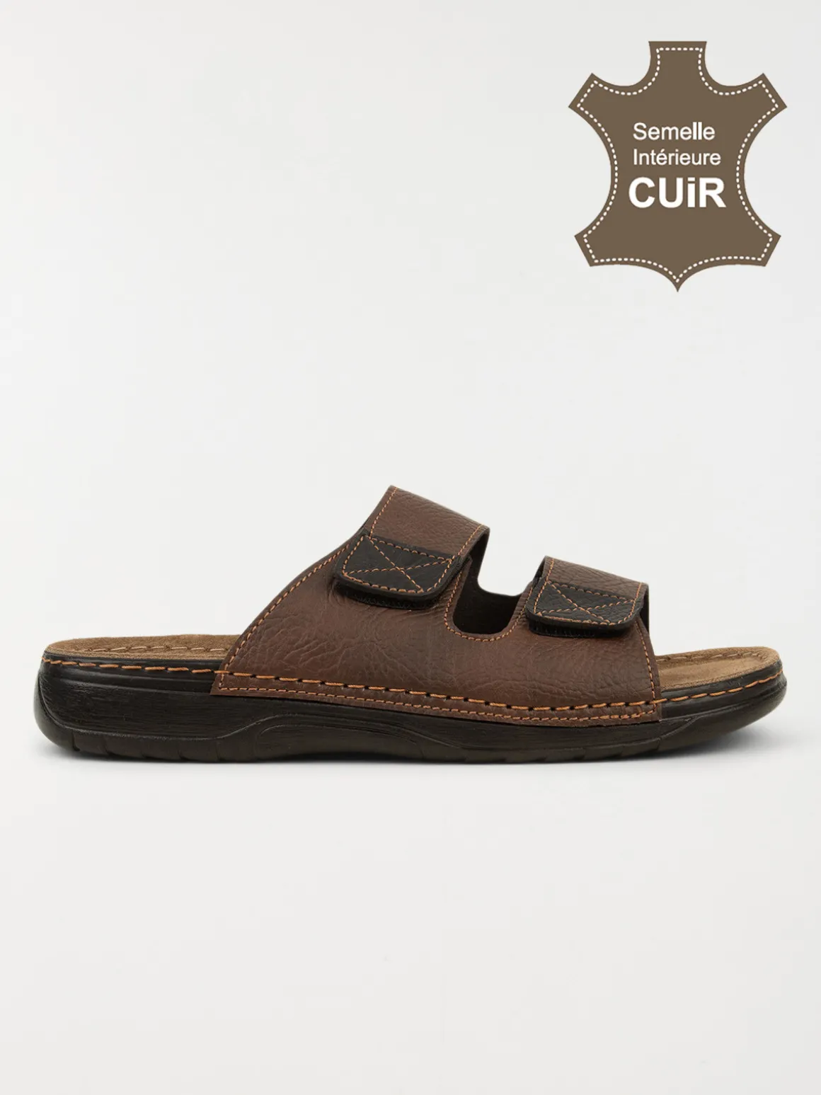 Nu-pied 2 brides marron homme (41-46)