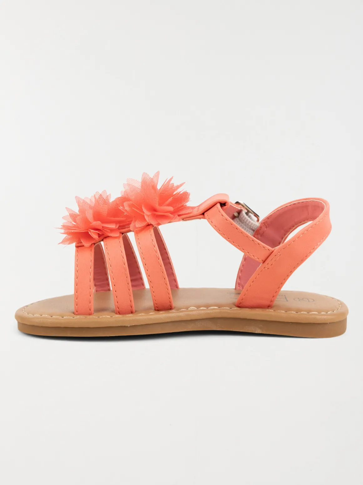 Nu-pieds fleurs corail fille (24-30)