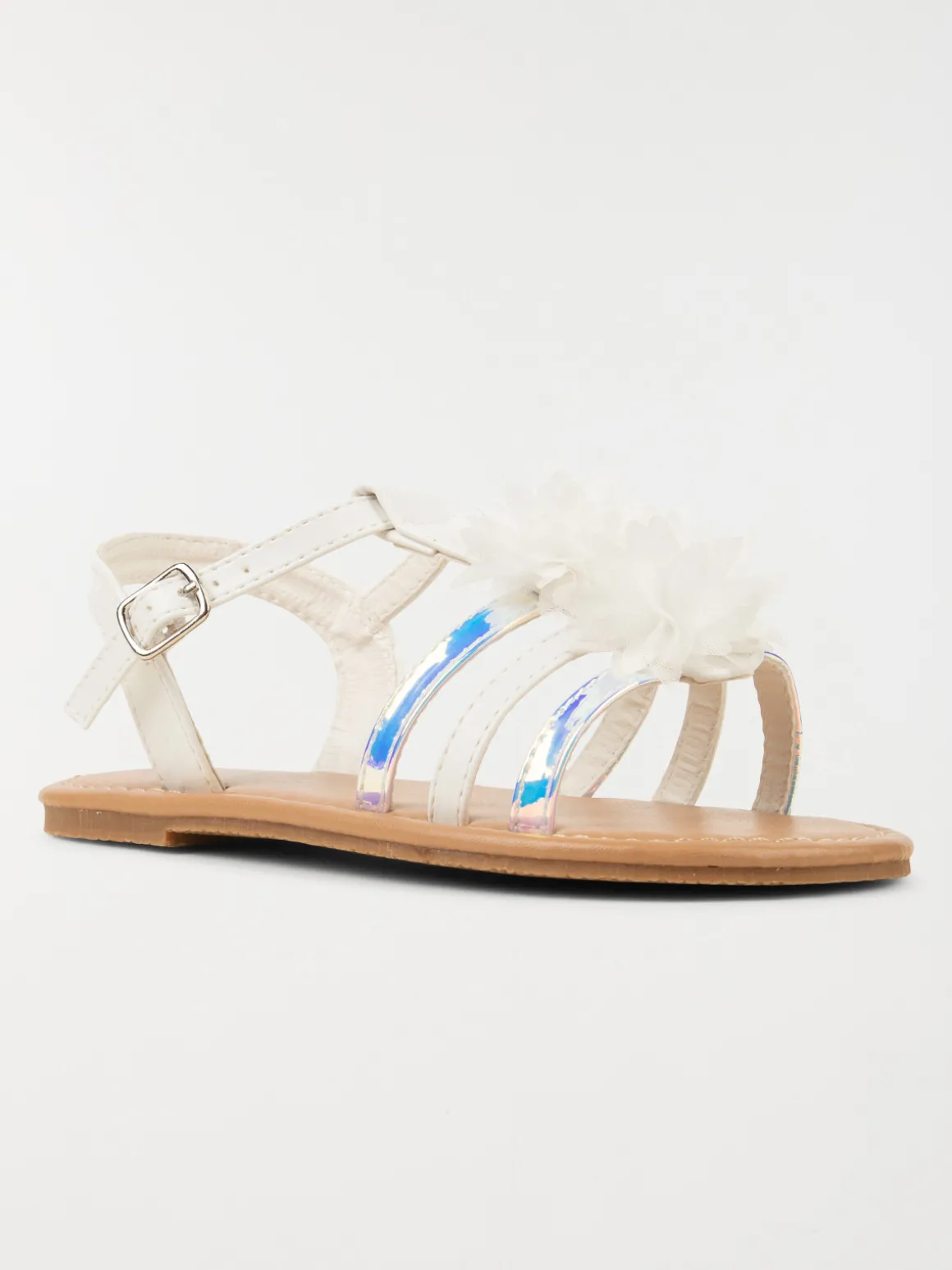 Nu-pieds fleurs tissus fille (31-36)