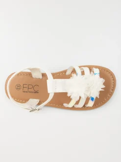 Nu-pieds fleurs tissus fille (31-36)