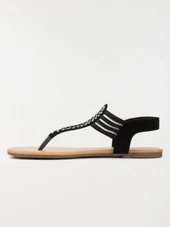 Nu-pieds strass femme noir (37-42)